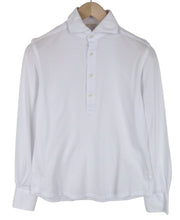 SUITSUPPLY Men T-Shirt 37/38/14 1/2/15 Extra Slim Polo Cotton White Long Sleeve