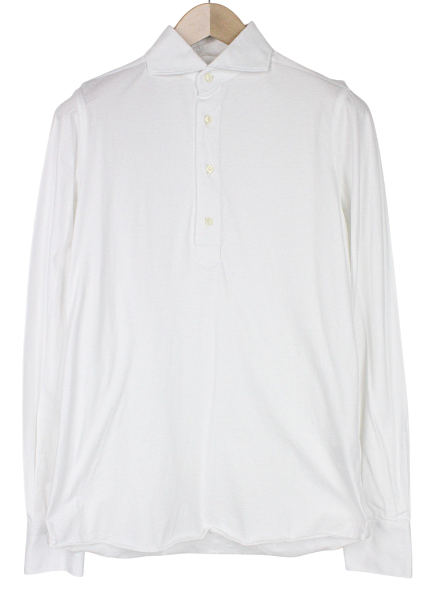 SUITSUPPLY Men's Spread T-Shirt 37/14.5 Extra Slim Fit Polo White Cotton