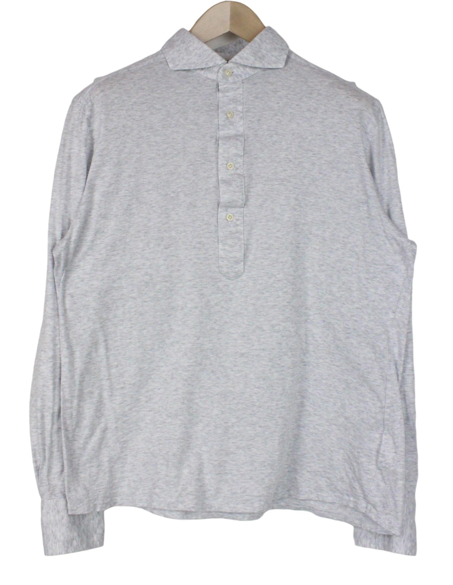 SUITSUPPLY Men's Spread T-Shirt 41/42/16/16.5 Grey Slim Fit Polo Cotton Tee