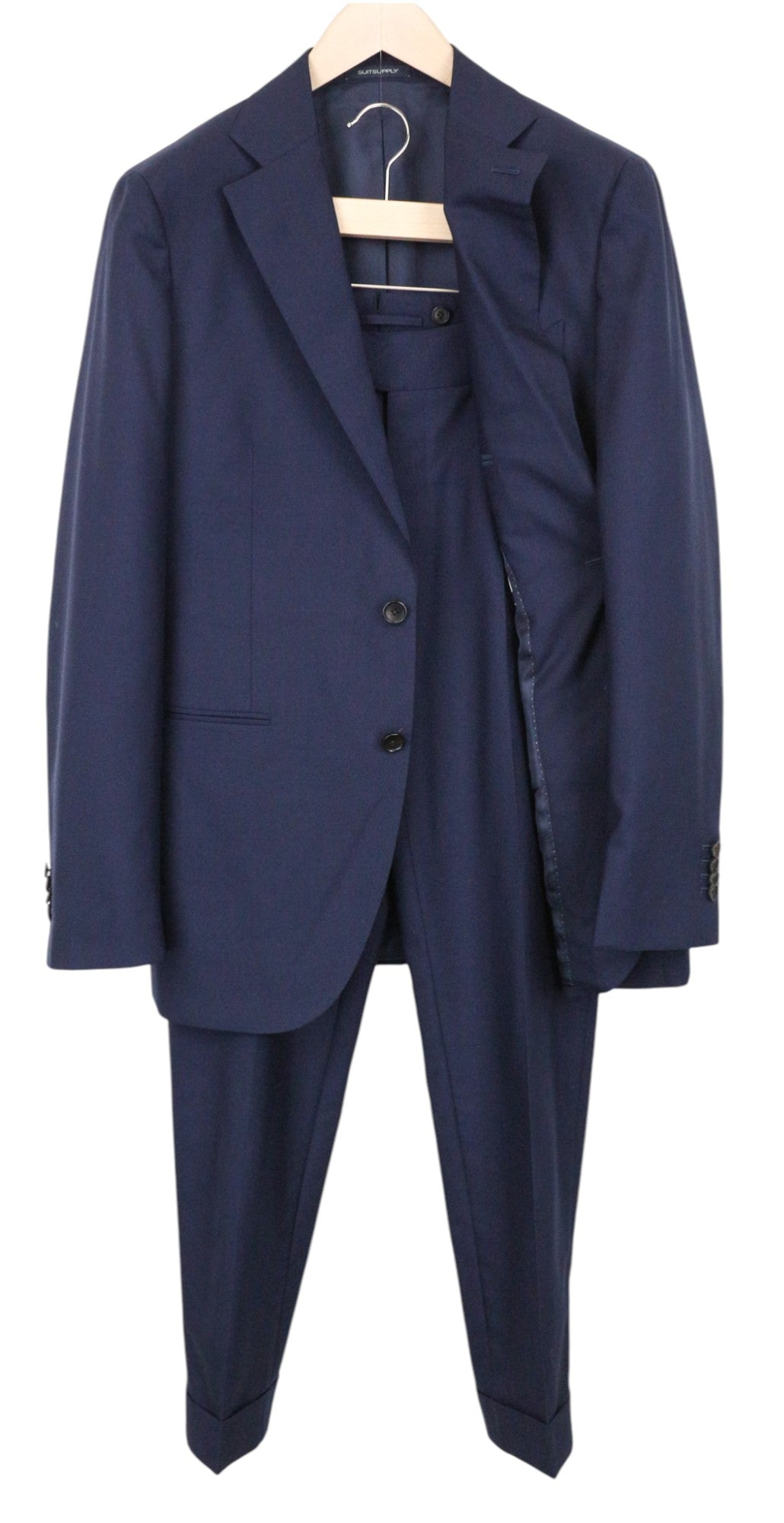 SUITSUPPLY La Spalla Men's Suit UK40R Blue Wool Lined Single-Breasted 2 Piece