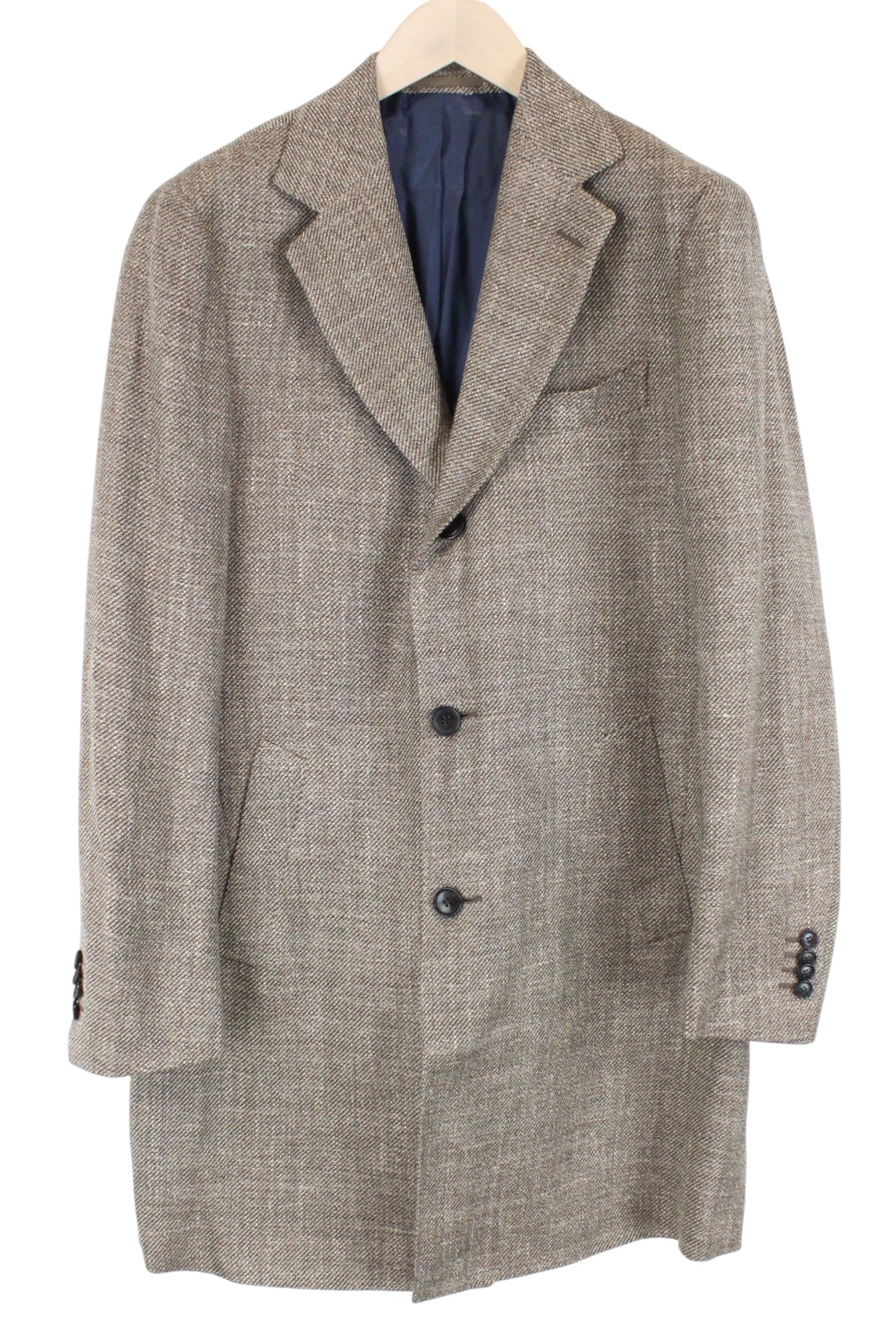 SUITSUPPLY Vicenza Coat Mens UK38R Wool Linen Silk  Brown Lined Classic