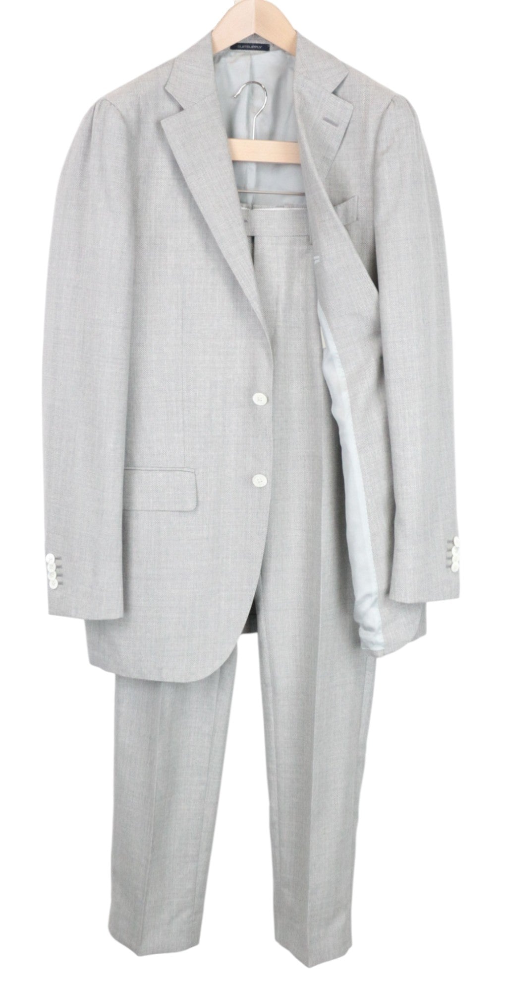 SUITSUPPLY La Spalla Men's Suit UK40L Grey Wool 2Pc Single-Breasted Classic