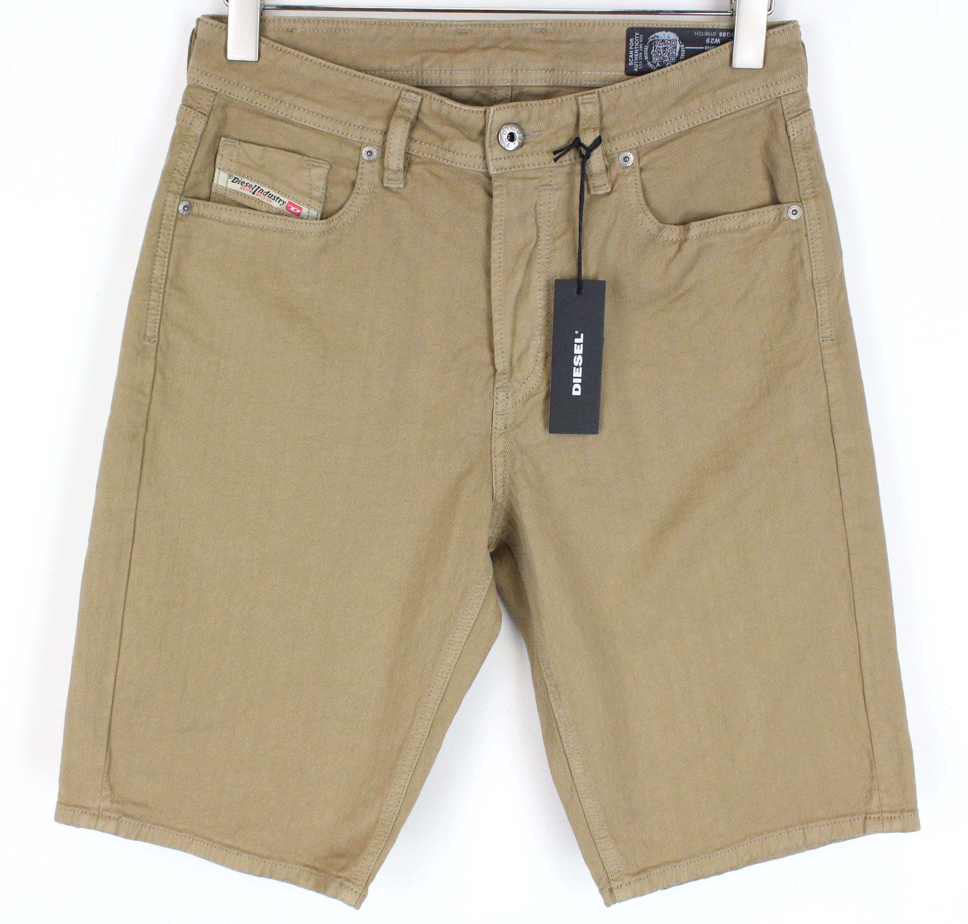 DIESEL Keeshort R6Q88 Men's Shorts W29 Brown Stretch Cotton Button Fly Denim