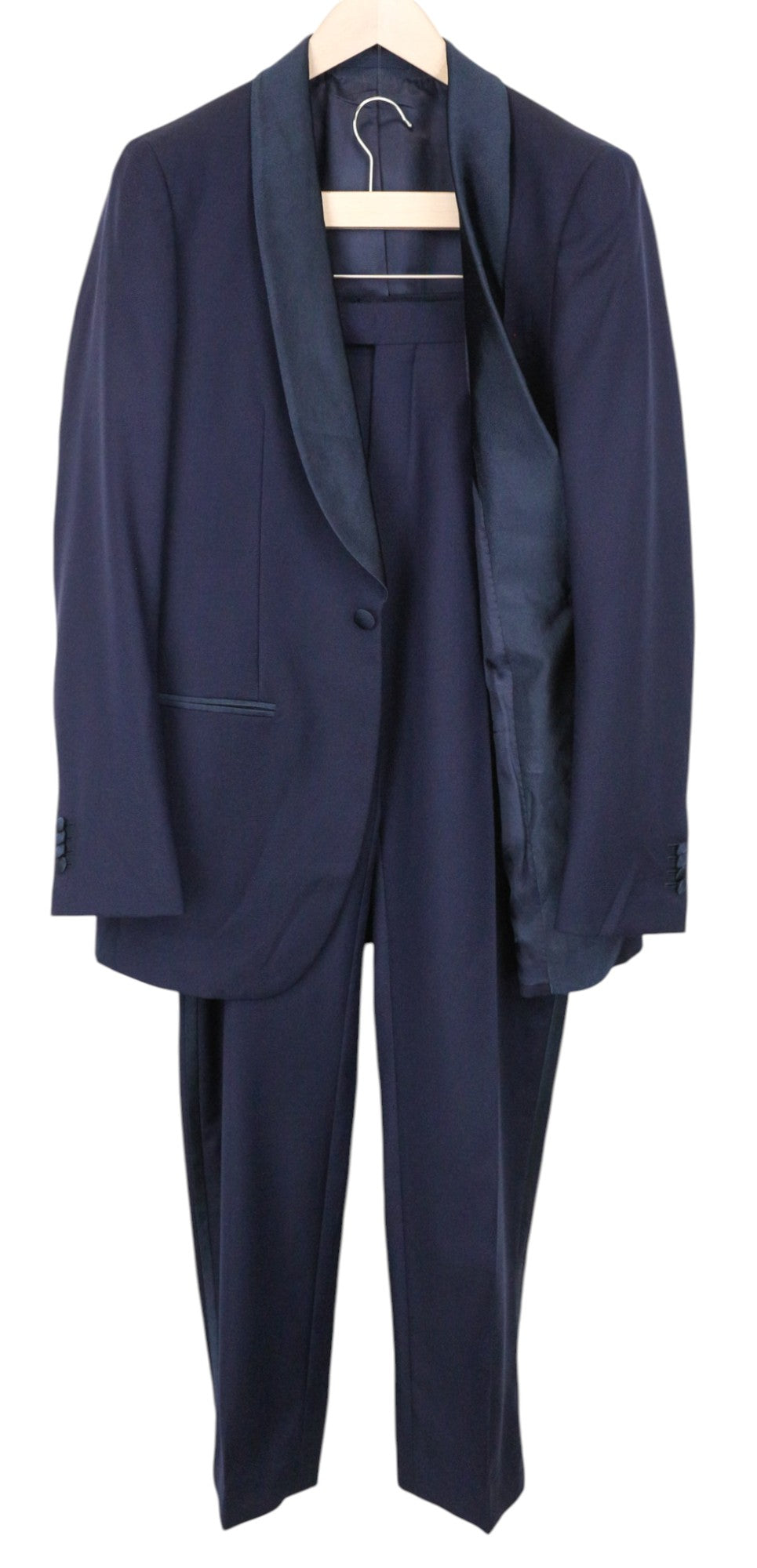 SUITSUPPLY Havana Tux Men's Suit UK38L Slim Blue 2 Piece Pure Wool Super 110s