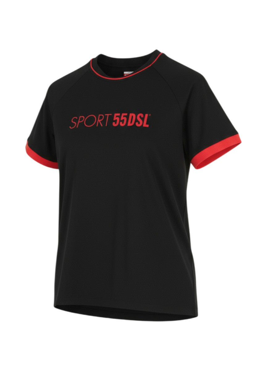 DIESEL Amtee-Crossoon-WT15 Men T-Shirt S Black 55DSL Sport Jersey Short Sleeved