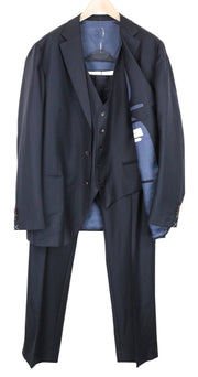 SUITSUPPLY Havana Suit Men's UK54R Blue 3Pc Pure Wool Single-Breasted Cut