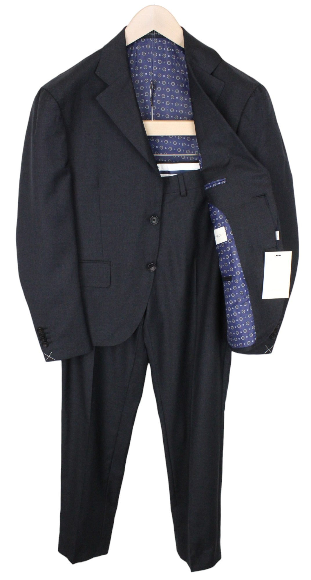 SUITSUPPLY La Spalla Men's Suit UK38S Grey Wool 2-Piece Classic Lined