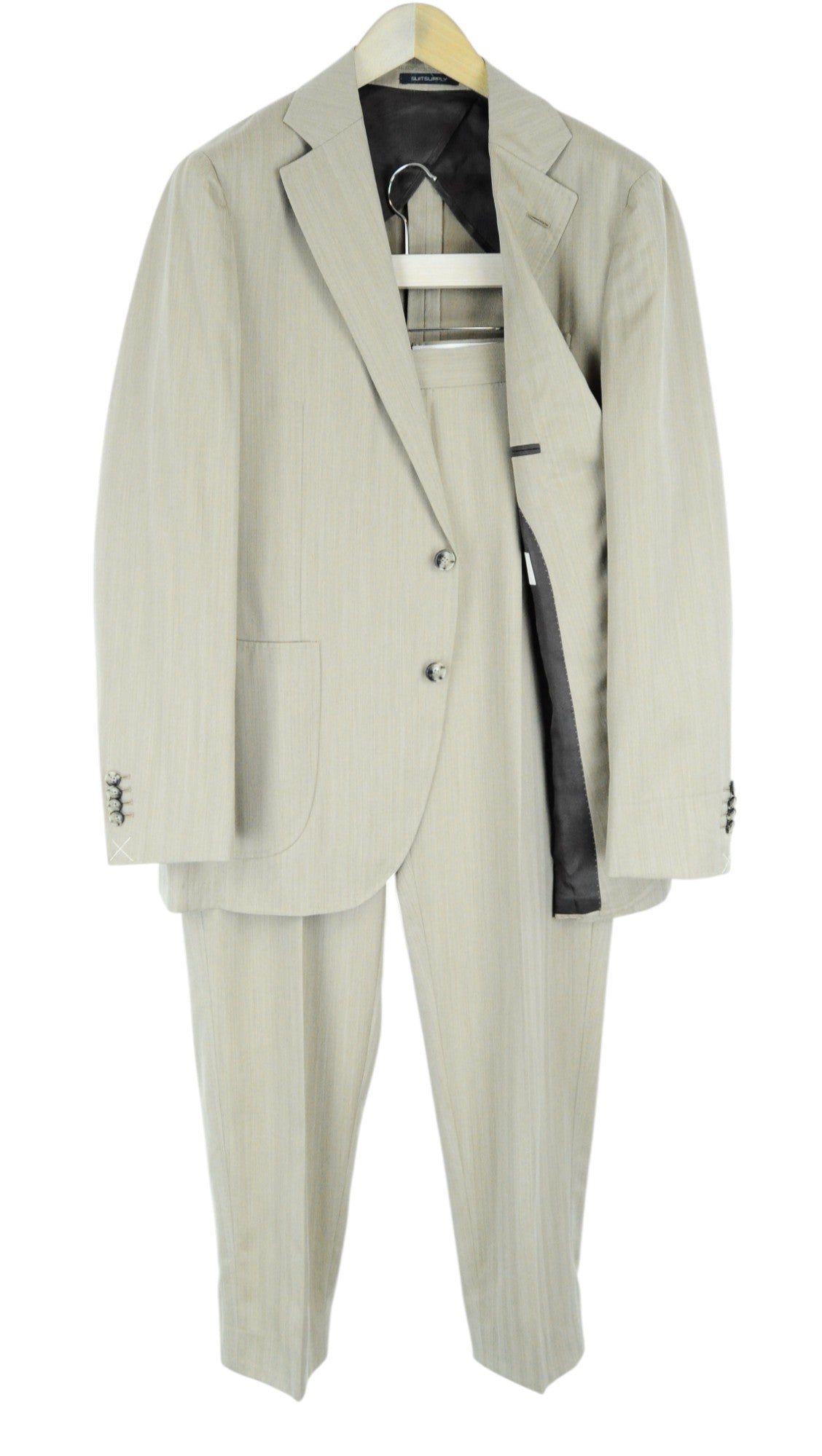 Men's SUITSUPPLY La Spalla Suit UK42R Wool Light Brown 2 Piece Vented