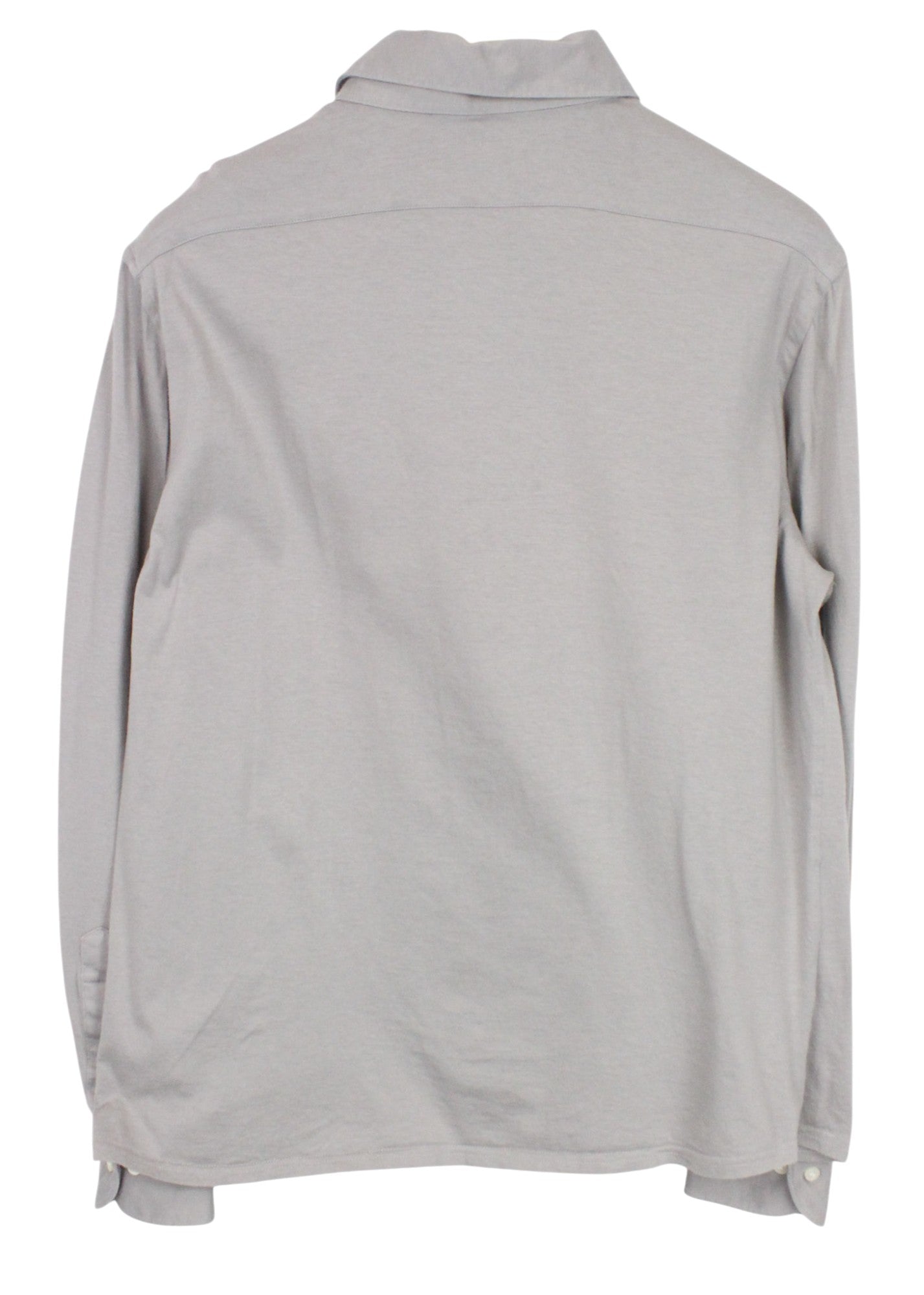 SUITSUPPLY Men T-Shirt 41/42/16/16.5 Grey Extra Slim Fit Polo Cotton Long Sleeve