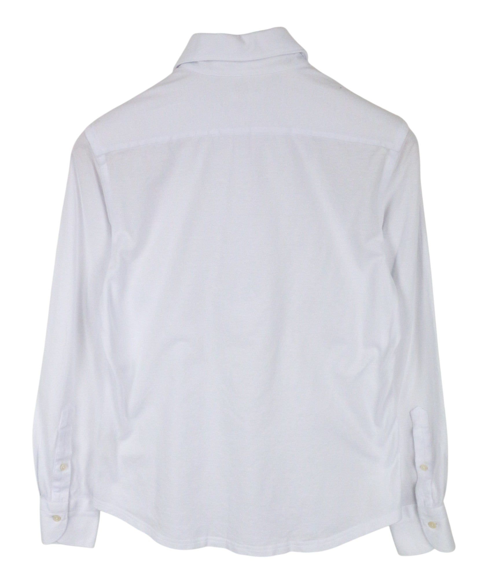 SUITSUPPLY Men T-Shirt 37/38/14 1/2/15 Extra Slim Polo Cotton White Long Sleeve