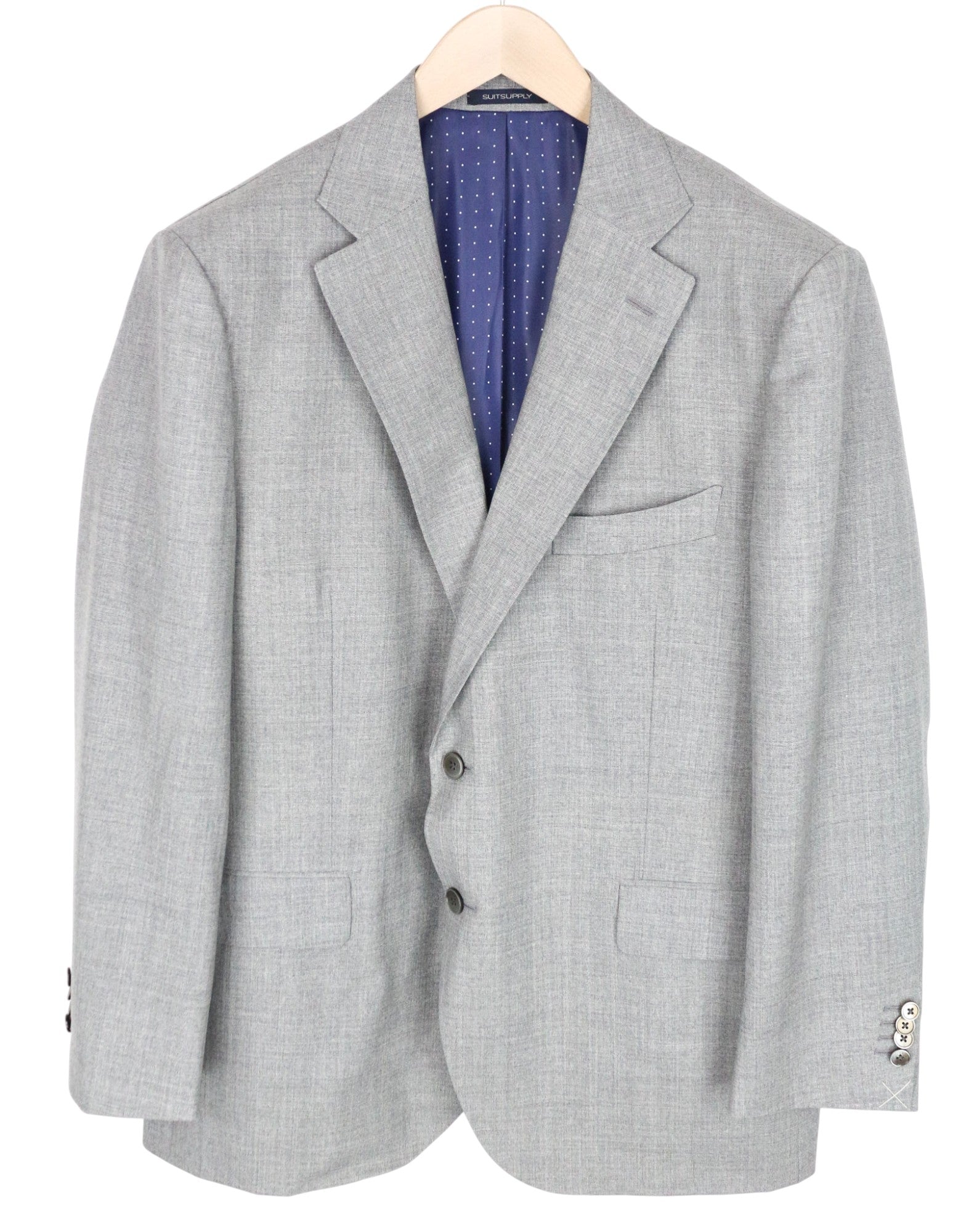 SUITSUPPLY La Spalla Men's Suit UK50S Grey Pure Wool 3-Piece Single-Breasted