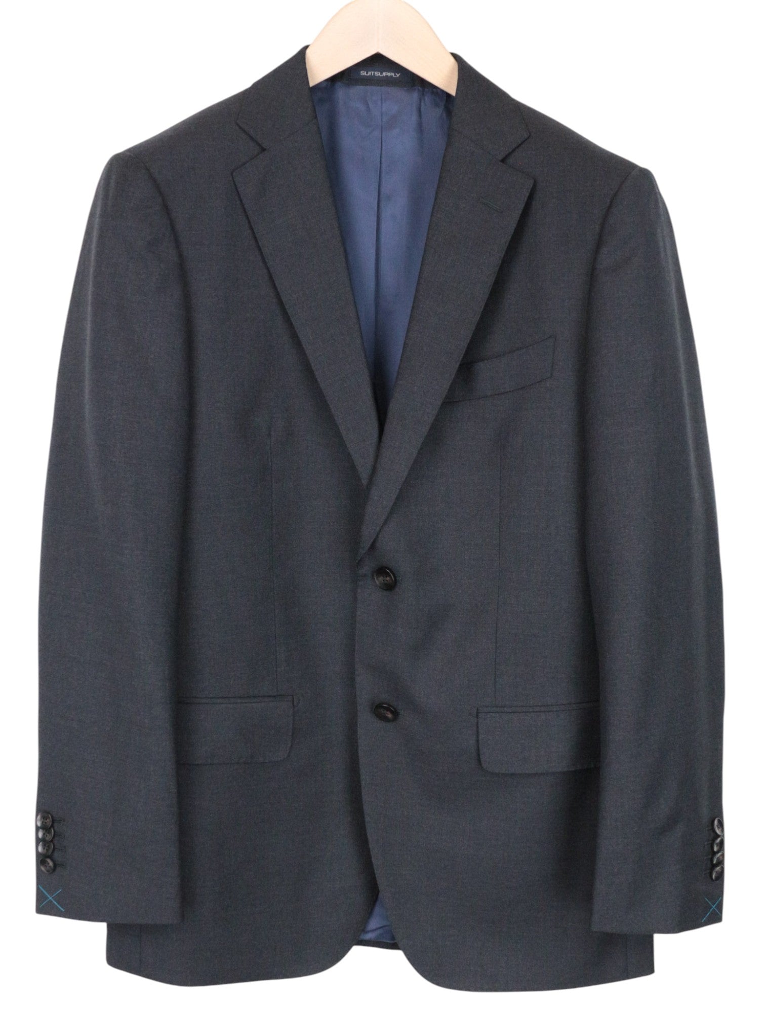 SUITSUPPLY Napoli Suit UK36R Men's Grey 2Pc Lined Notch Lapel Pure Wool Set