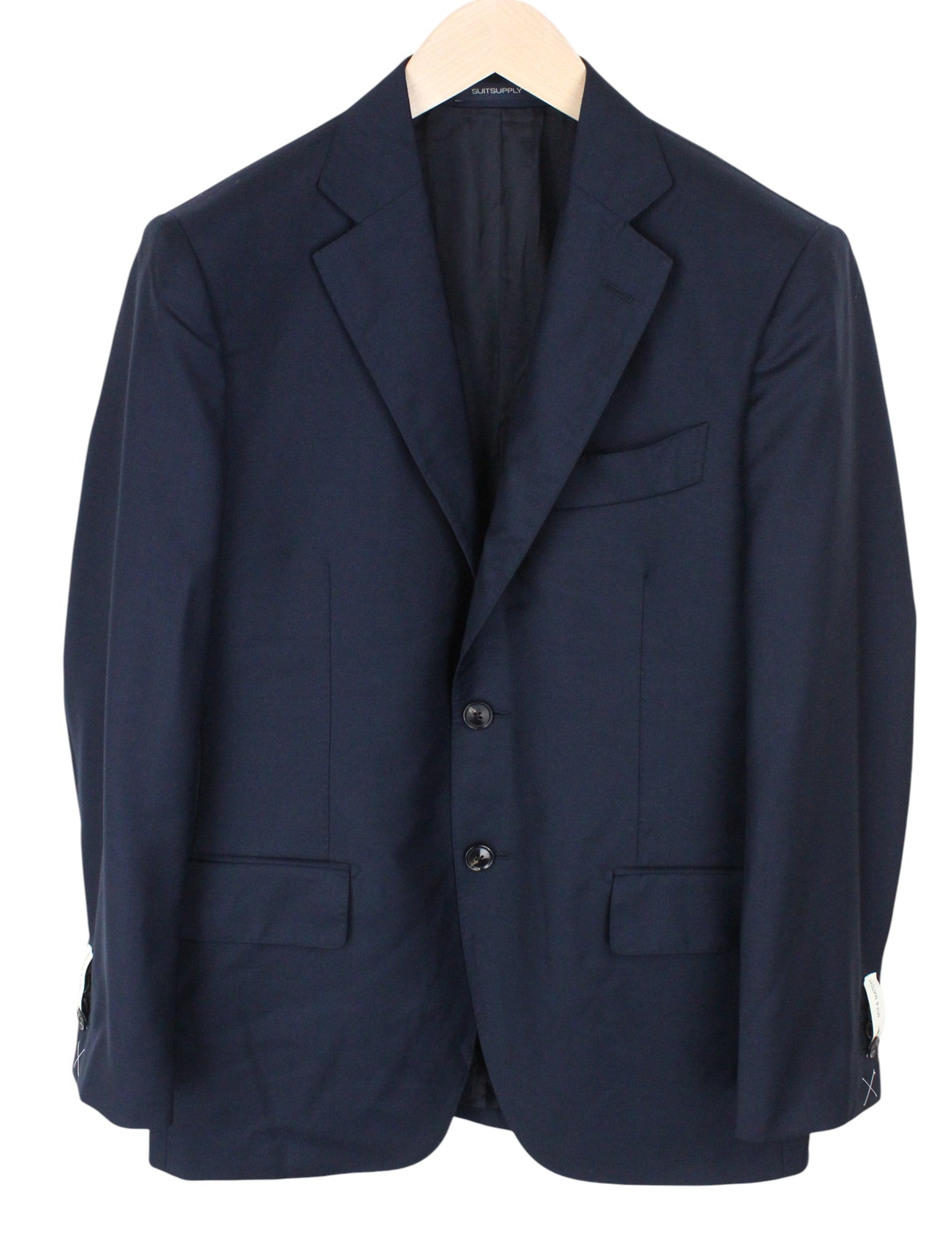 SUITSUPPLY Lazio Men's UK42S Slim Formal Suit Super 110's Blue Wool 2-Piece