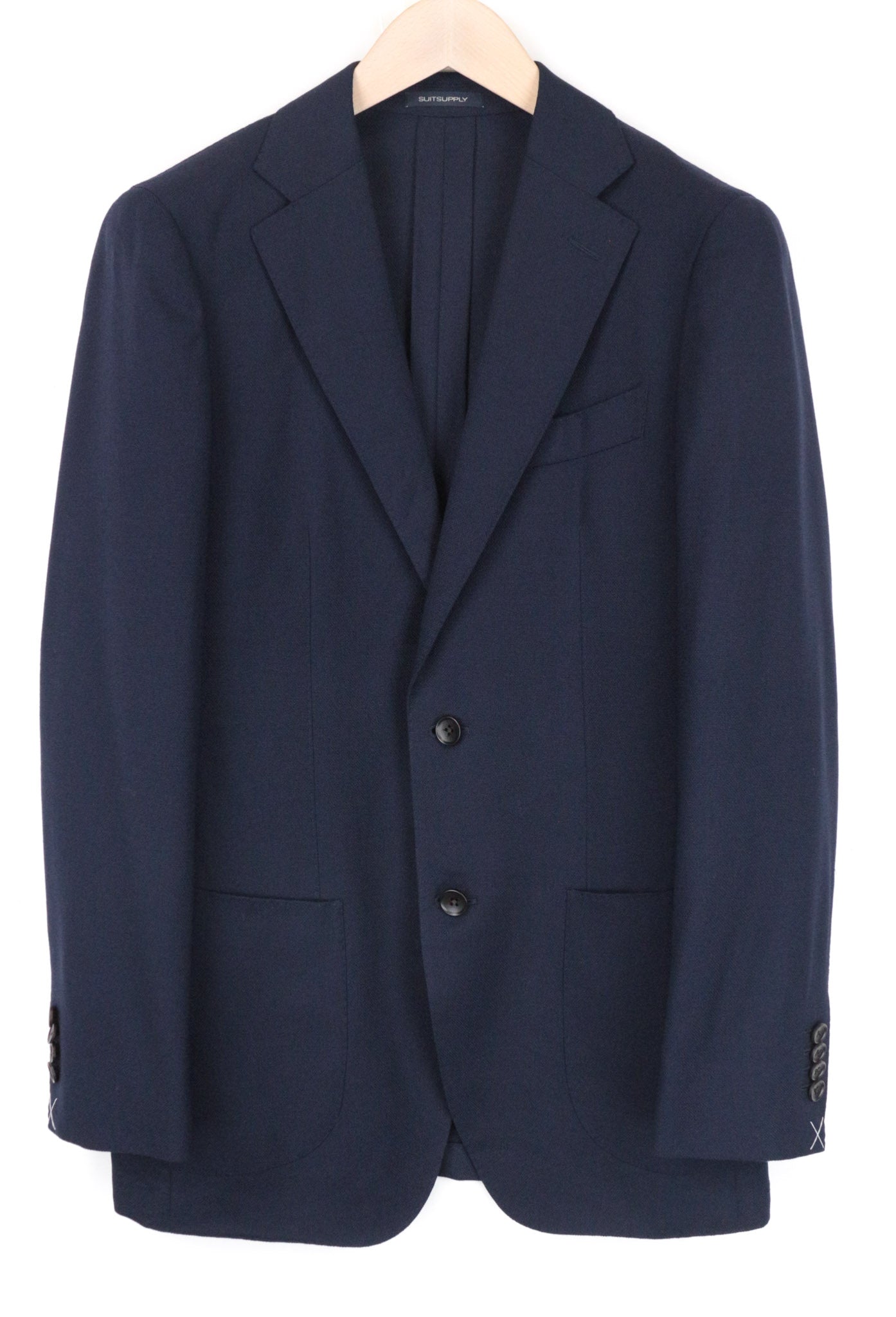 SUITSUPPLY La Spalla vyriškas kostiumas UK34R UK36R trijų dalių mėlynas grynos vilnos klasikinio kirpimo