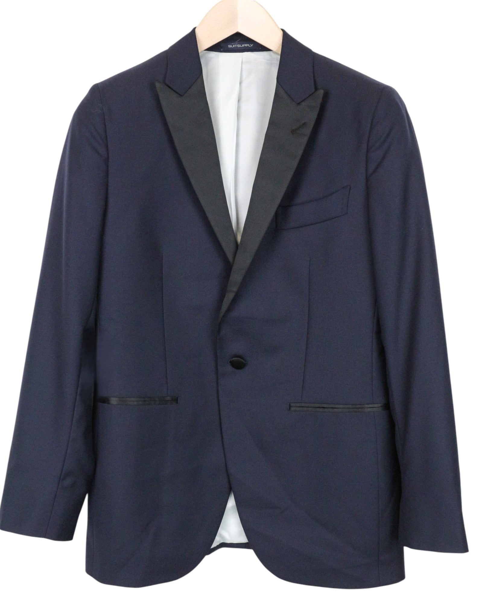 SUITSUPPLY La Spalla Tux Men's Suit UK34S Blue 3 Piece Pure Wool Single-Breasted