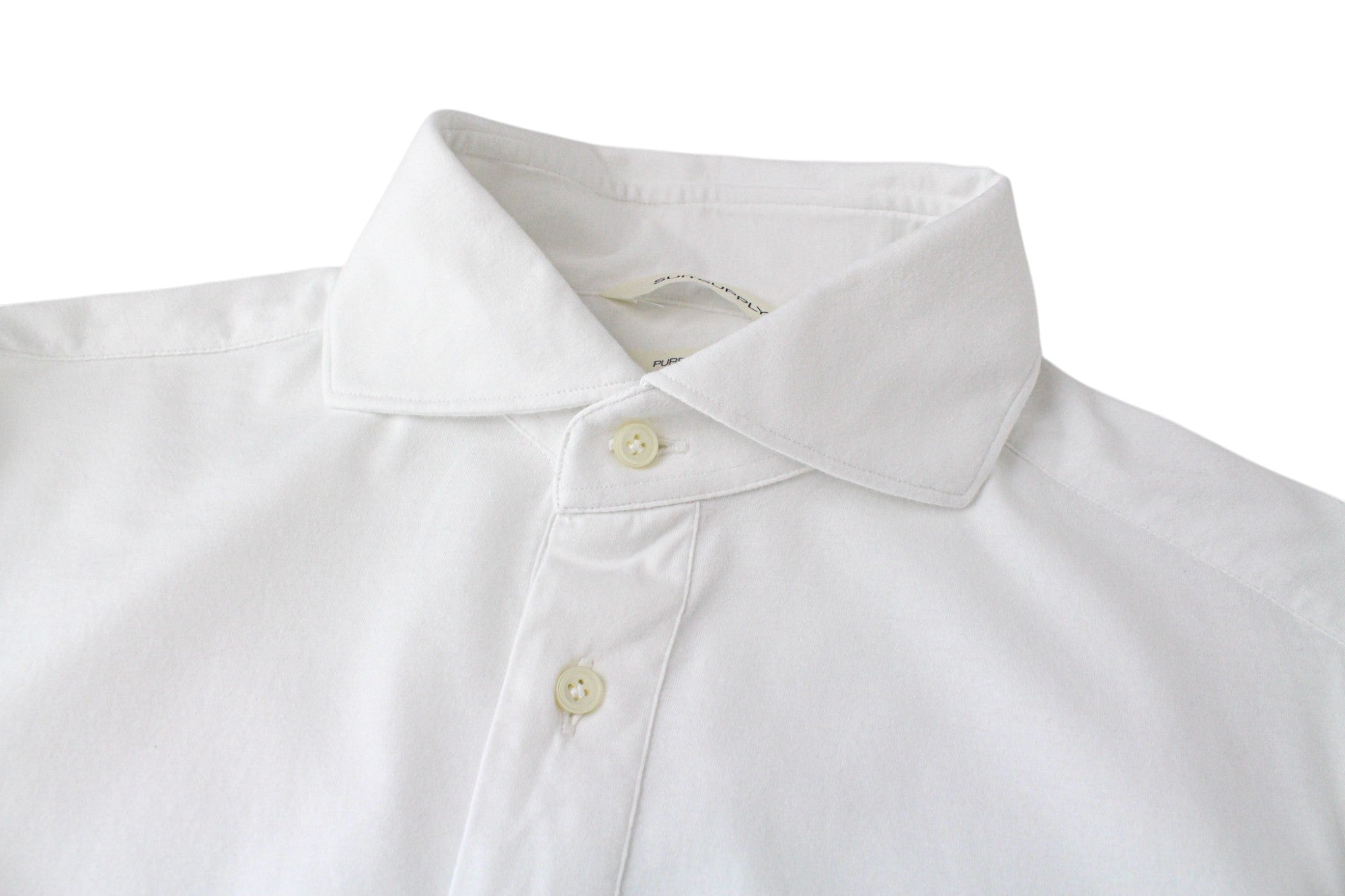 SUITSUPPLY Men's Spread T-Shirt 37/14.5 Extra Slim Fit Polo White Cotton