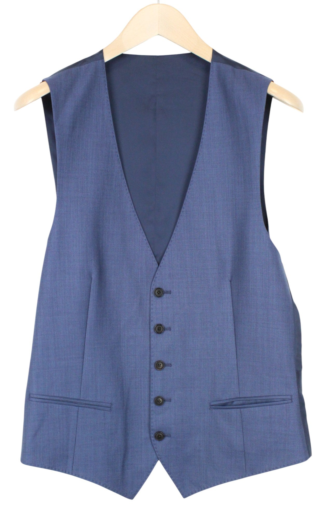 SUITSUPPLY Lazio La Spalla Men's Suit UK40L Slim Blue Wool 3Pc Super 150's