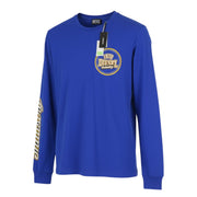 DIESEL T-Diegos-LS-K27 Men T-Shirt L Mid Blue Pullover Crew Neck Logo Cotton
