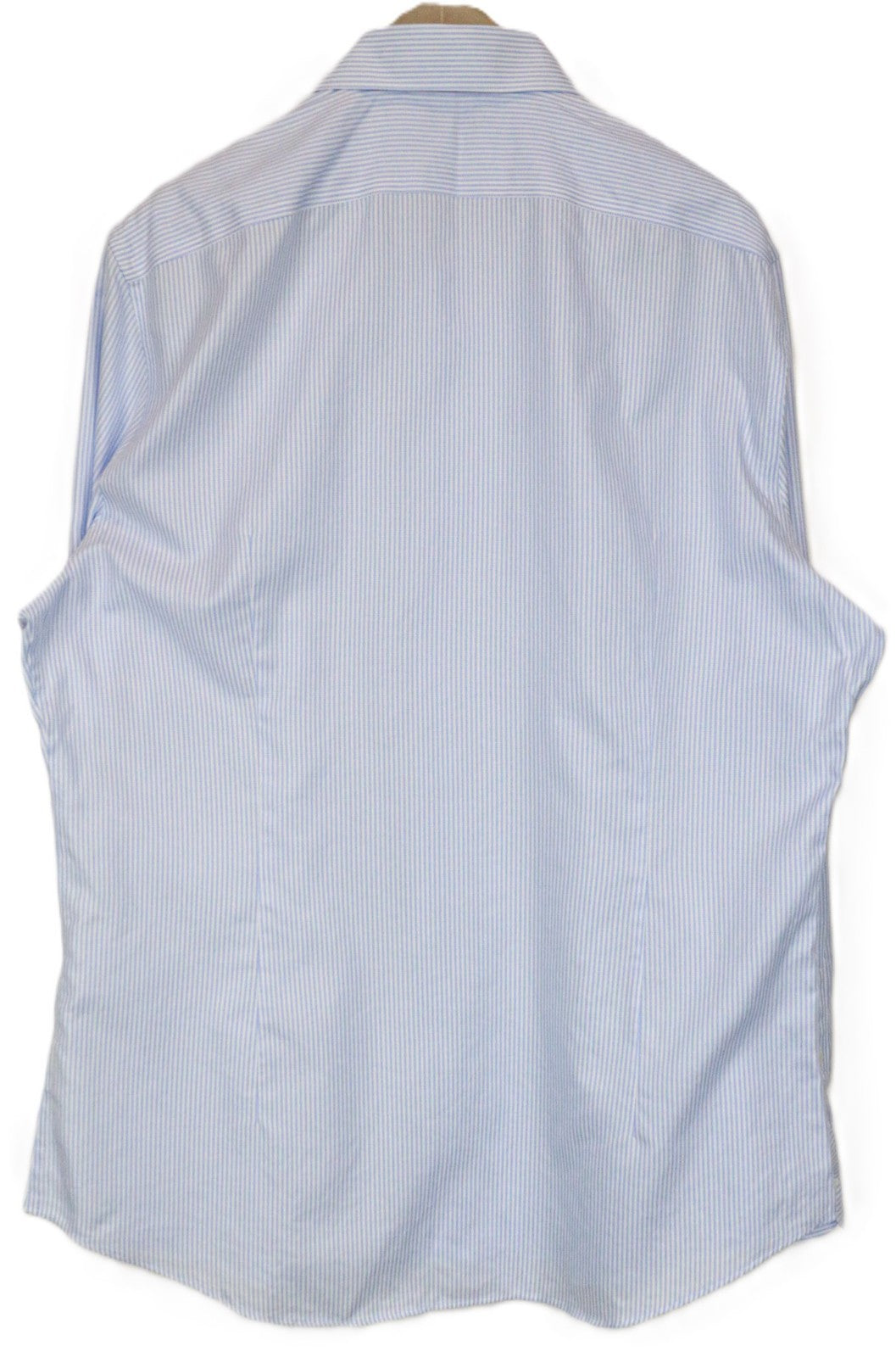 SUITSUPPLY Men's Formal Shirt 46/18 Extra Slim Blue Pure Cotton Striped Cutaway