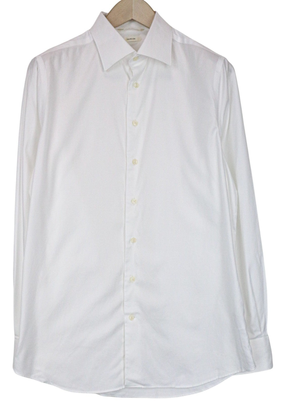 SUITSUPPLY Traveller Men's Formal Shirt 40/15 3/4 Slim White Cotton Long Sleeve