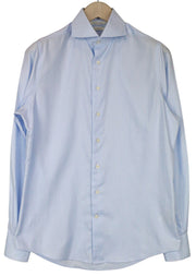 SUITSUPPLY Men's Formal Shirt 37/14 1/2 Slim Blue Pure Cotton Cutaway Twill