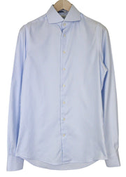 SUITSUPPLY Men's Formal Shirt 38L/15L Extra Slim Blue Cotton Striped