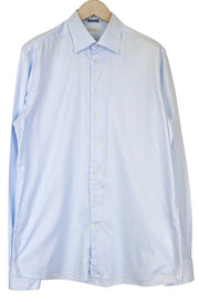 SUITSUPPLY Men's Formal Shirt 43-7/17L Slim Blue Pure Cotton Long Sleeve Twill