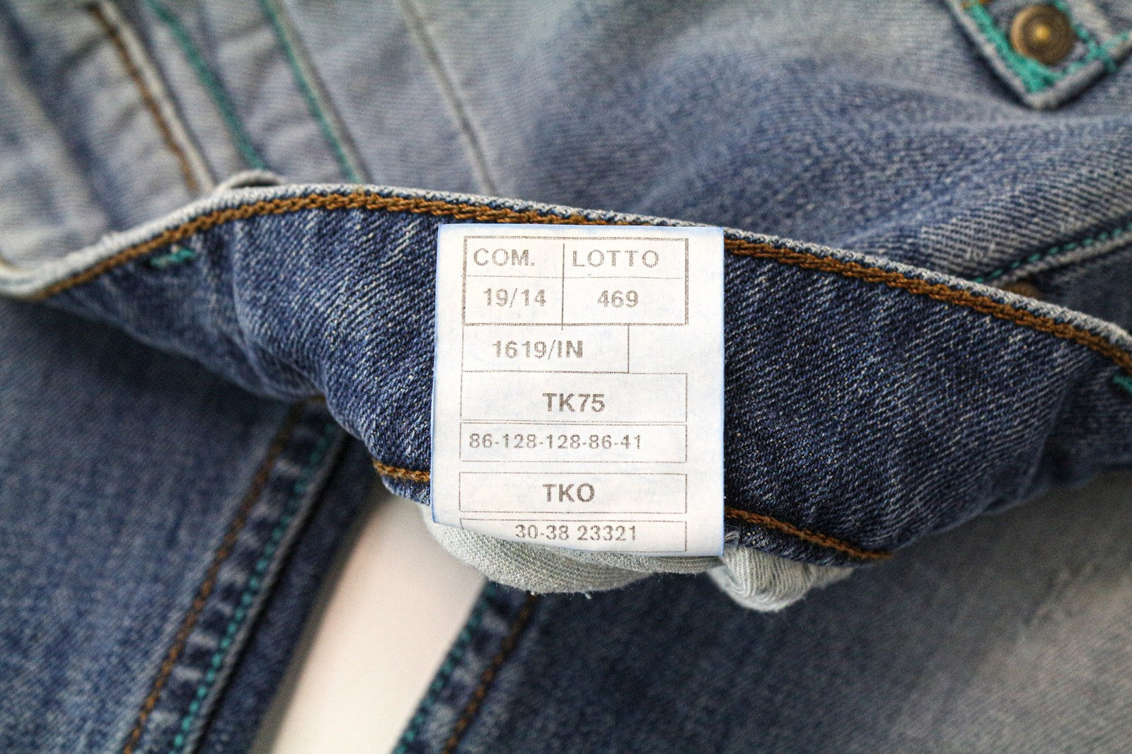 TAKESHY KUROSAWA TK75 vyriški džinsai W30 mėlyni, apdriskę, ploni, tamprūs, su sagomis 