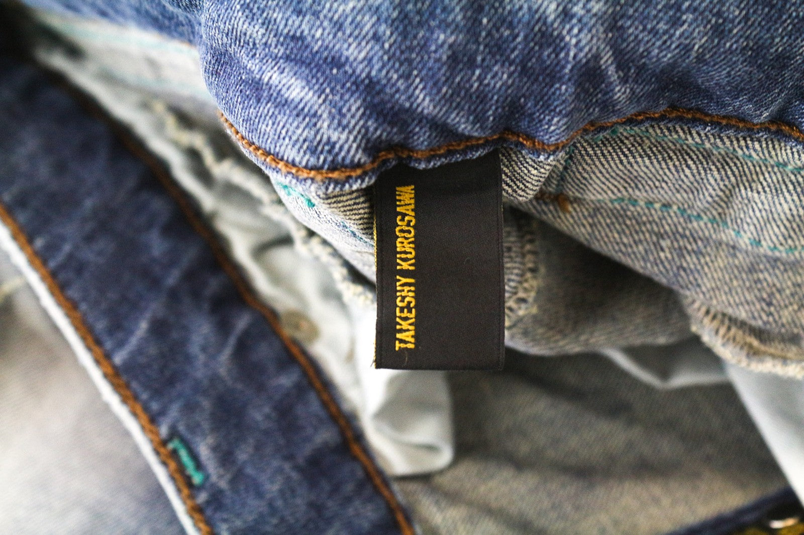 TAKESHY KUROSAWA TK75 vyriški džinsai W30 mėlyni, apdriskę, ploni, tamprūs, su sagomis 