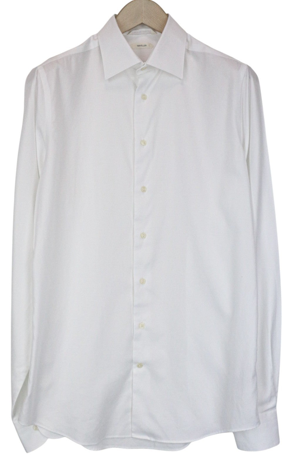 SUITSUPPLY Traveller Men's Formal Shirt 39L/15 1/2L Slim White Cotton Sleeve