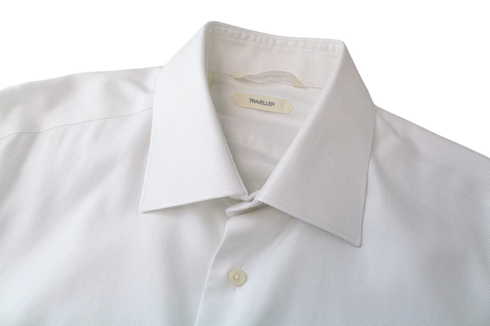 SUITSUPPLY Traveller Men's Formal Shirt 39L/15 1/2L Slim White Cotton Sleeve