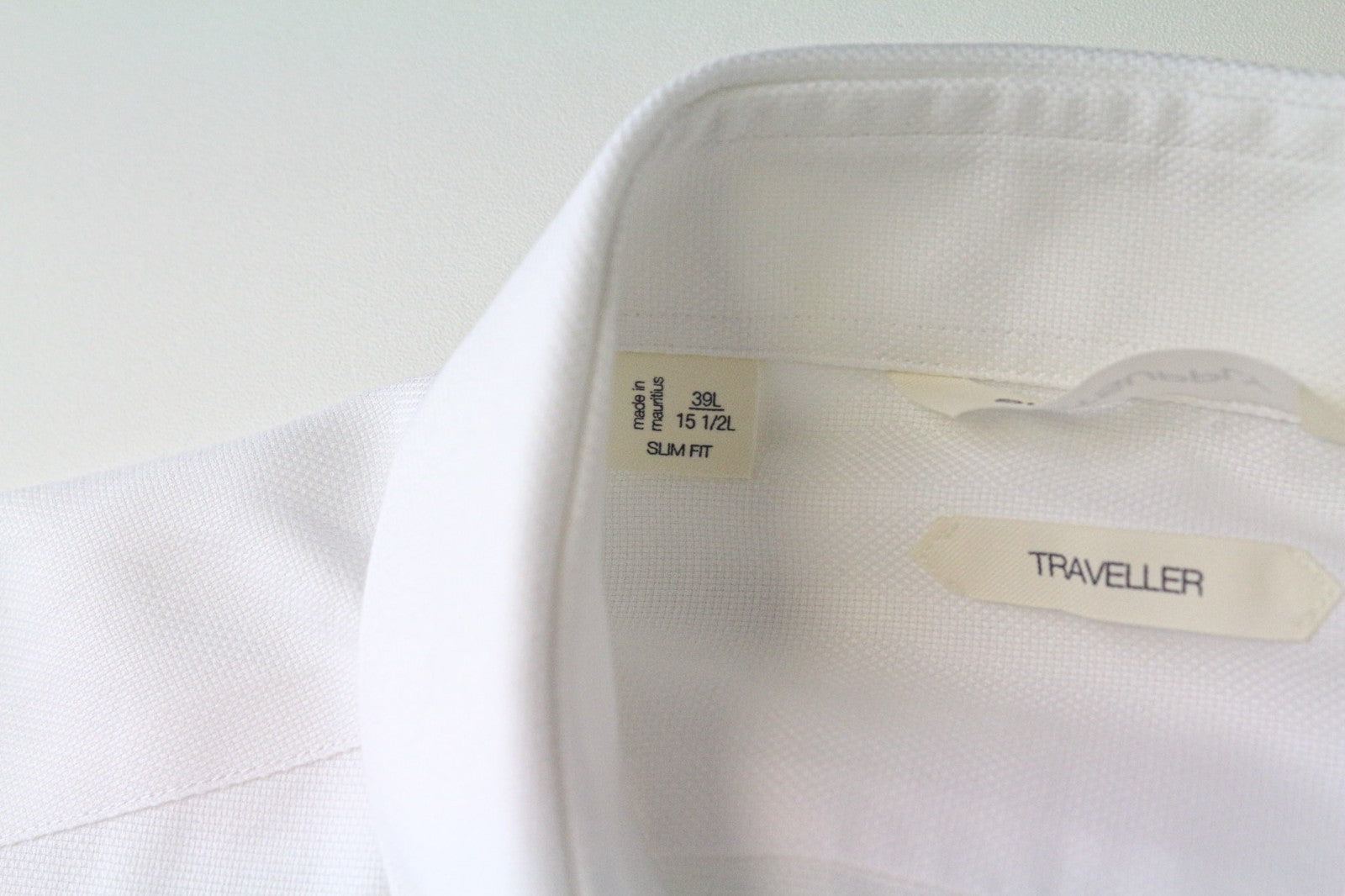 SUITSUPPLY Traveller Men's Formal Shirt 39L/15 1/2L Slim White Cotton Sleeve