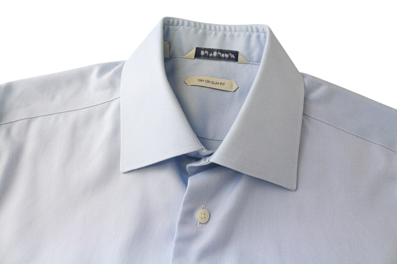 SUITSUPPLY Men's Formal Shirt 37/14 1/2 Slim Blue Cotton Long Sleeve Classic