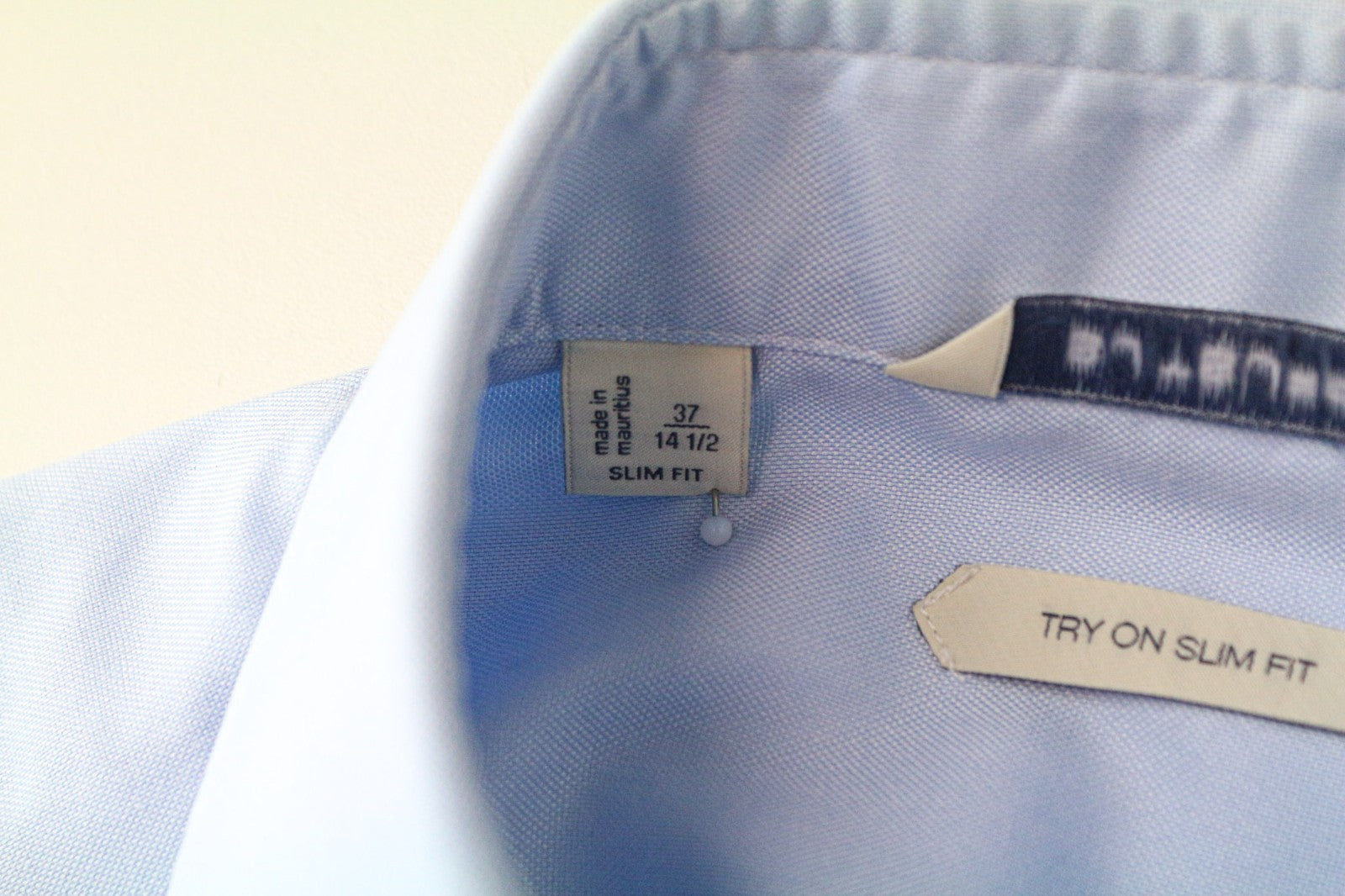 SUITSUPPLY Men's Formal Shirt 37/14 1/2 Slim Blue Cotton Long Sleeve Classic