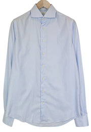 SUITSUPPLY Men's Formal Shirt 39L/15 1/2L Slim Blue Pure Cotton Cutaway Twill