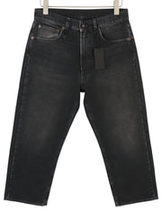 R13 X-BF Women Jeans 26 Black Garment Dyed Moleskin Cropped Zip Fly Denim FW25