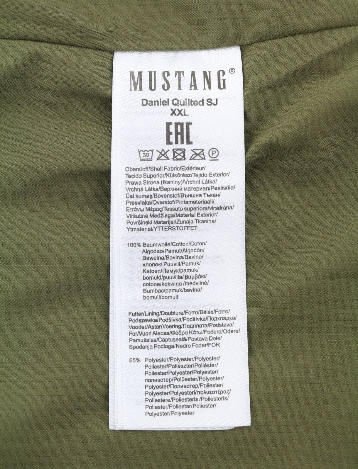 MUSTANG Daniel Quilted SJ Men Jacket 2XL Dark Blue Quilted Spread Neck Snaps