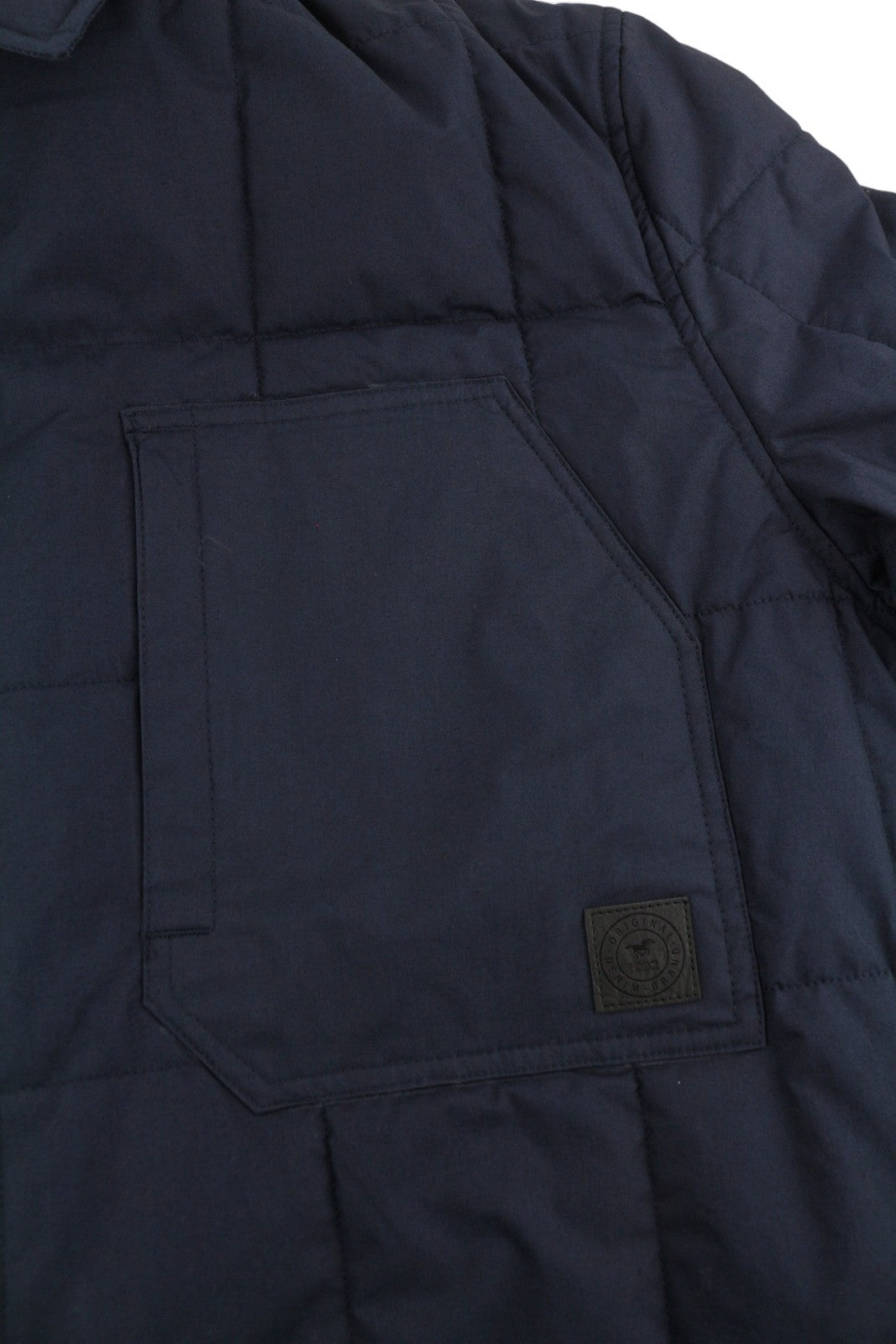 MUSTANG Daniel Quilted SJ Men Jacket 2XL Dark Blue Quilted Spread Neck Snaps