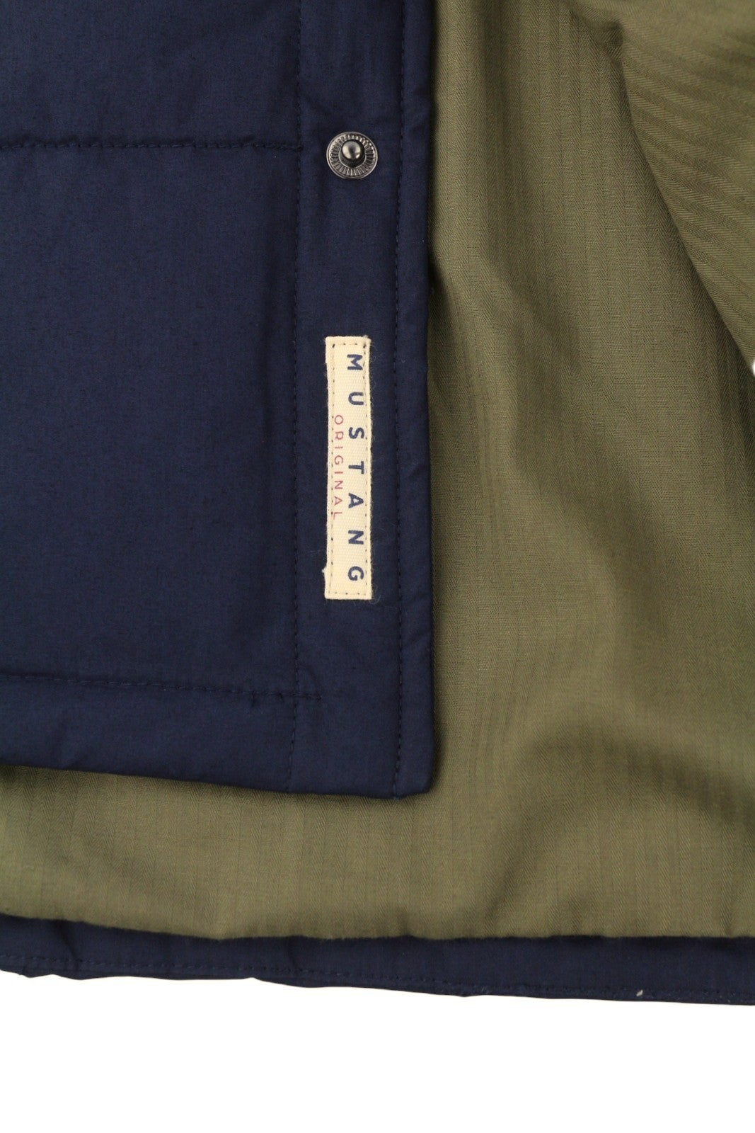 MUSTANG Daniel Quilted SJ Men Jacket 2XL Dark Blue Quilted Spread Neck Snaps