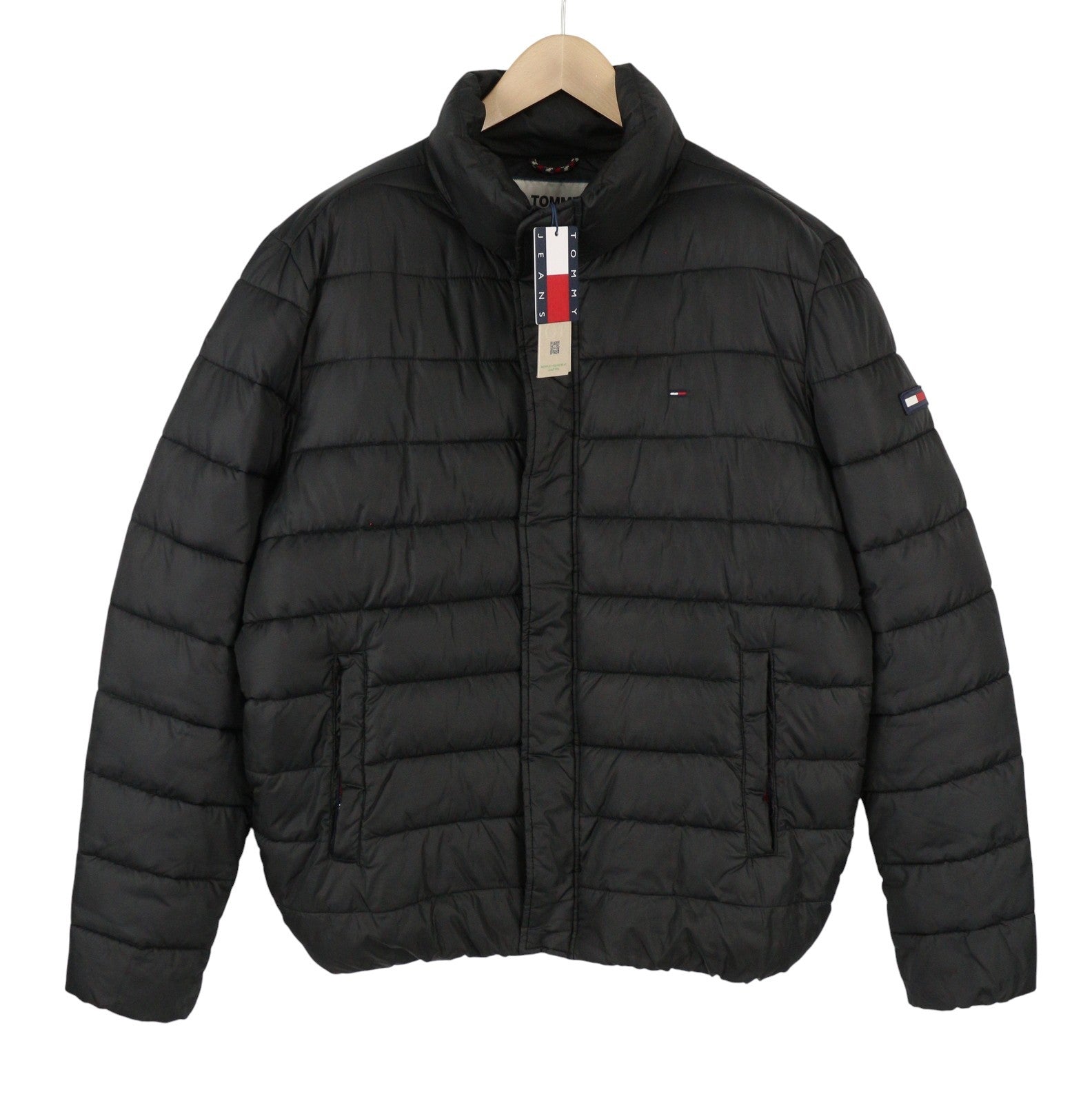 TOMMY HILFIGER Flag Back Alaska Puffer Men Jacket XL Dark Navy Padded RRP279