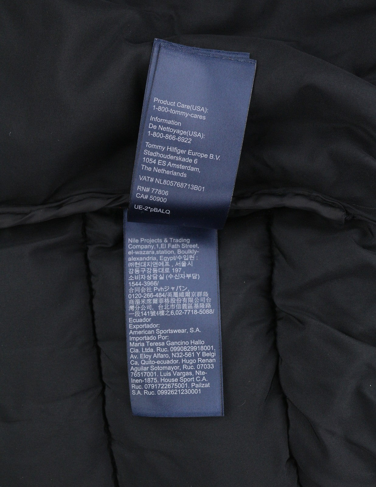 TOMMY HILFIGER Flag Back Alaska Puffer Men Jacket XL Dark Navy Padded RRP279