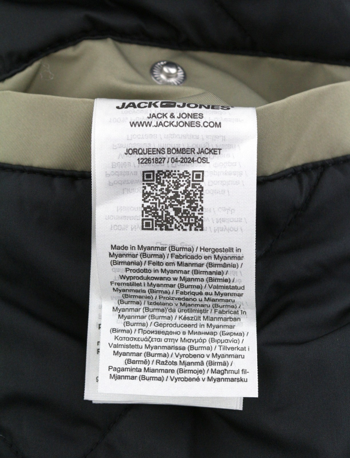 JACK & JONES Jorqueens Bomber Men Jacket M Silver Sage Oversized Padded Full Zip