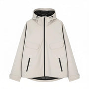 S.OLIVER Men Jacket 2XL Light Grey Mesh Lined Hooded Full Zip Lightweight