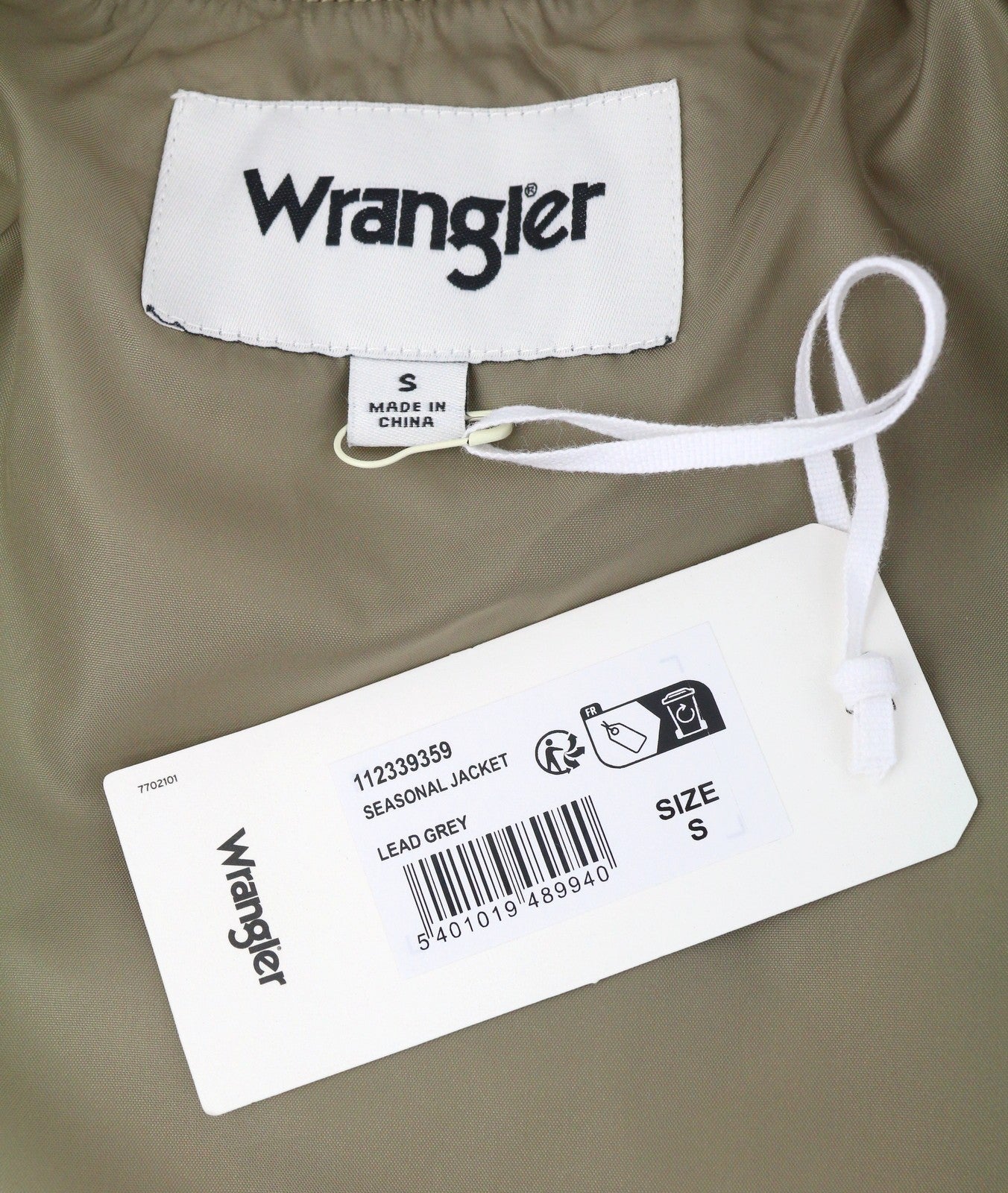 WRANGLER Men Jacket S Beige Quilted Padded Full Zip Lined Bomber