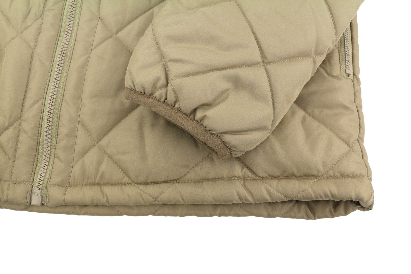 WRANGLER Men Jacket S Beige Quilted Padded Full Zip Lined Bomber