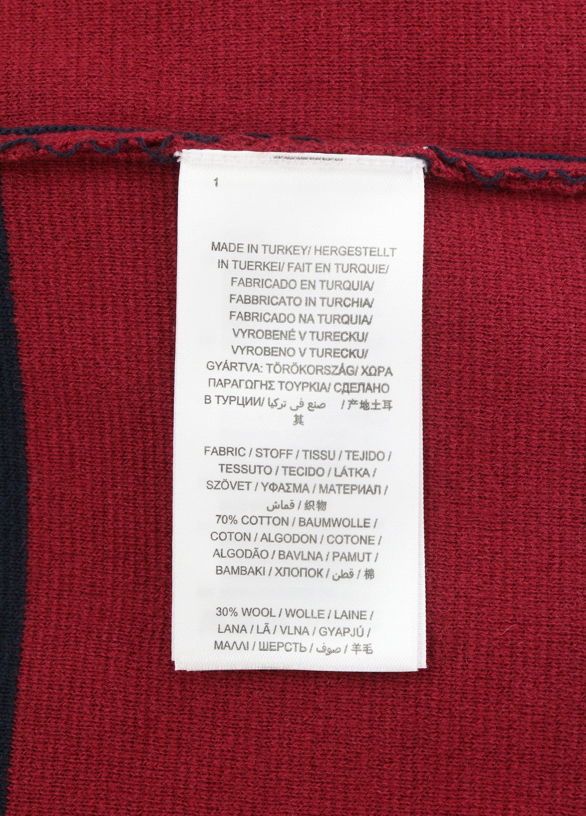 GANT Women Jumper XS Red Wool Blend Knit Striped V-Neck Oversized Pullover