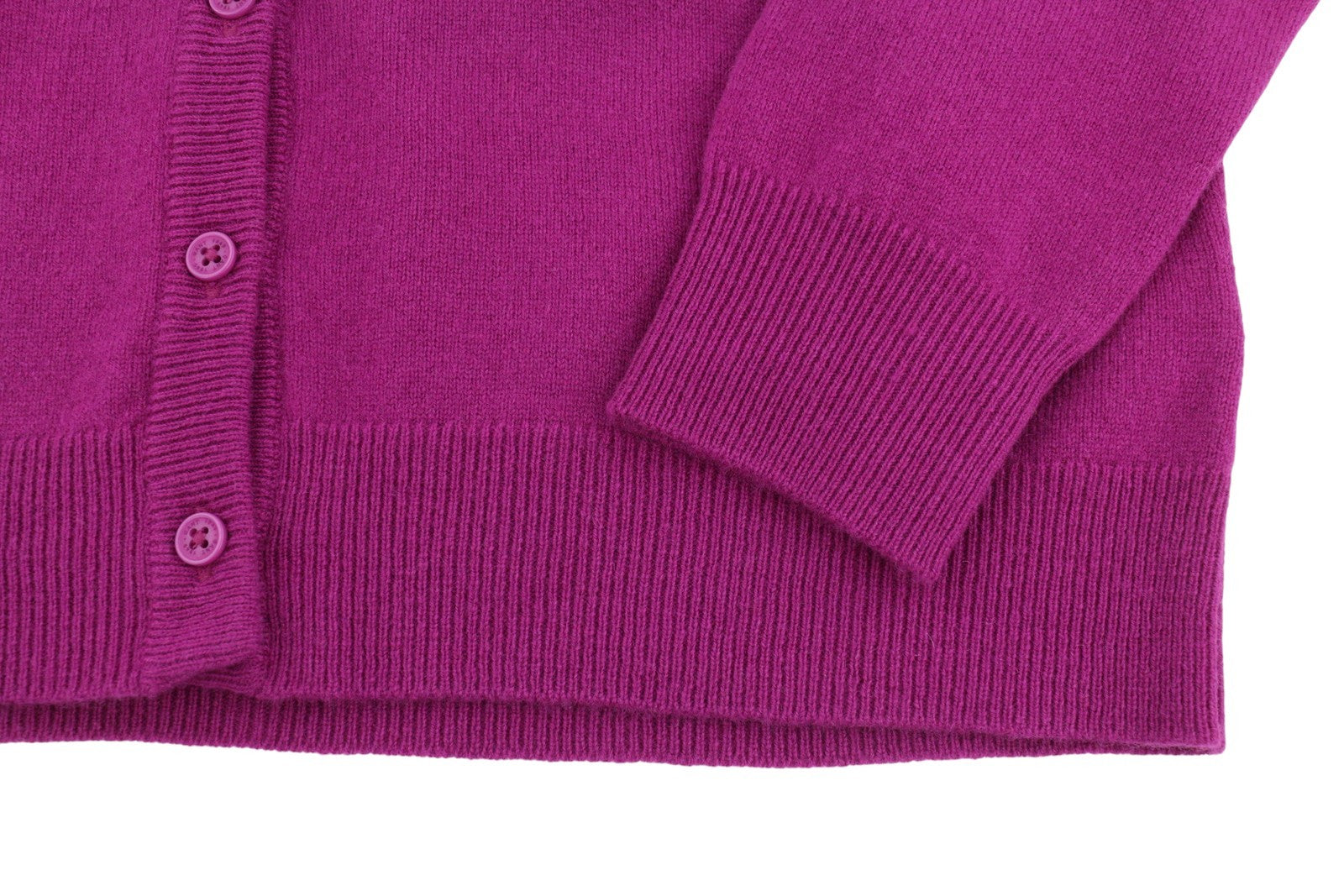 GANT Superfine Lambswool Crew Cardigan Women Jumper S Orchid Purple Tight-Knit