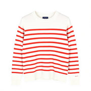 GANT Breton Classic Stripe C-Neck Women Jumper XS White Tight-Knit Pullover