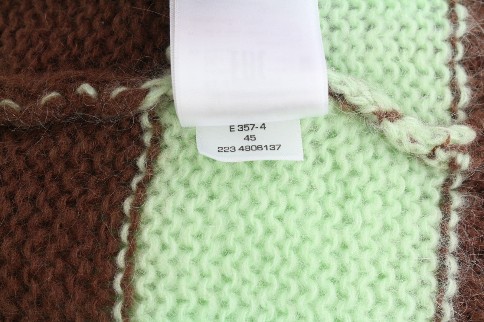 GANT Mohair Striped C-Neck Women Jumper XL Cocoa Bean Wool Blend Knit Pullover