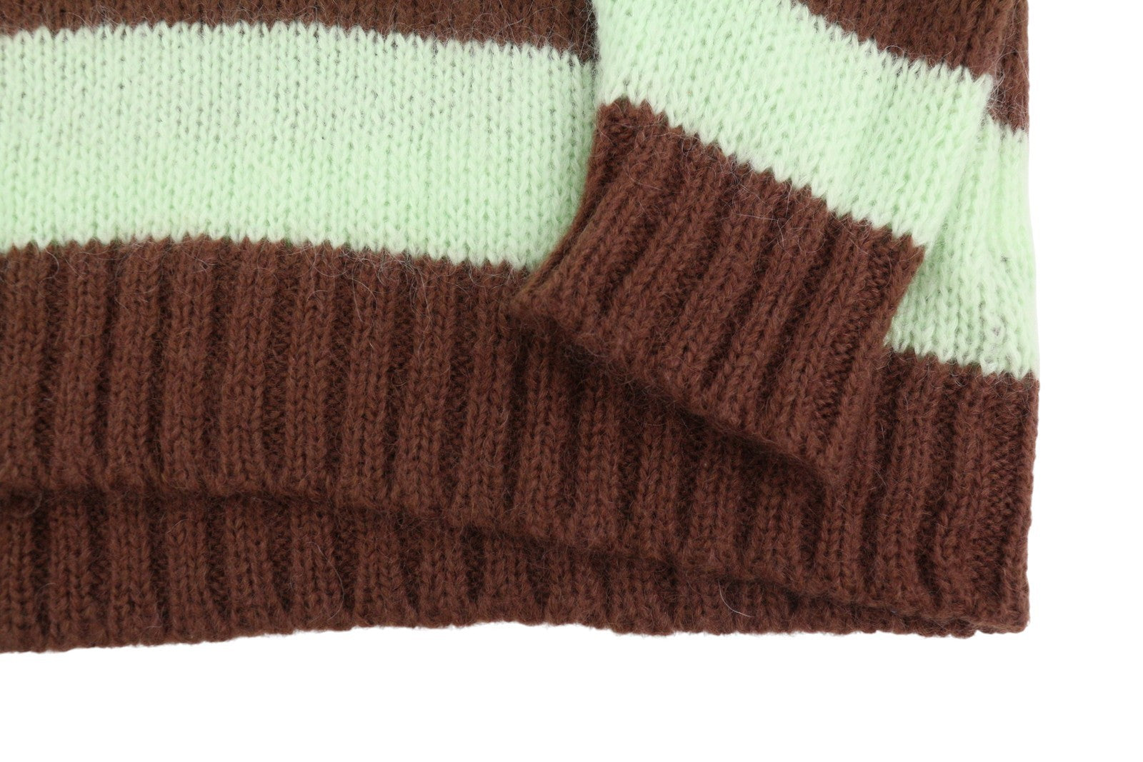 GANT Mohair Striped C-Neck Women Jumper XL Cocoa Bean Wool Blend Knit Pullover